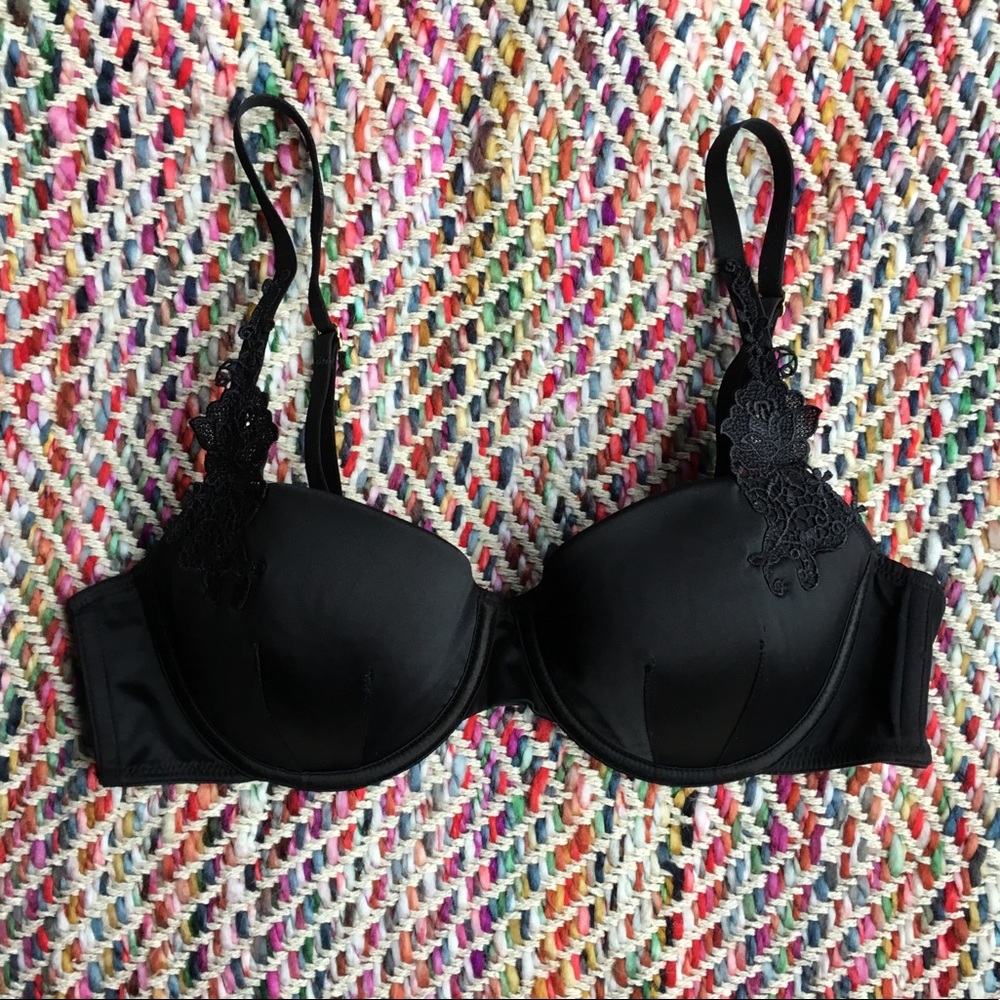 ThirdLove Satin Demi Bra in Black